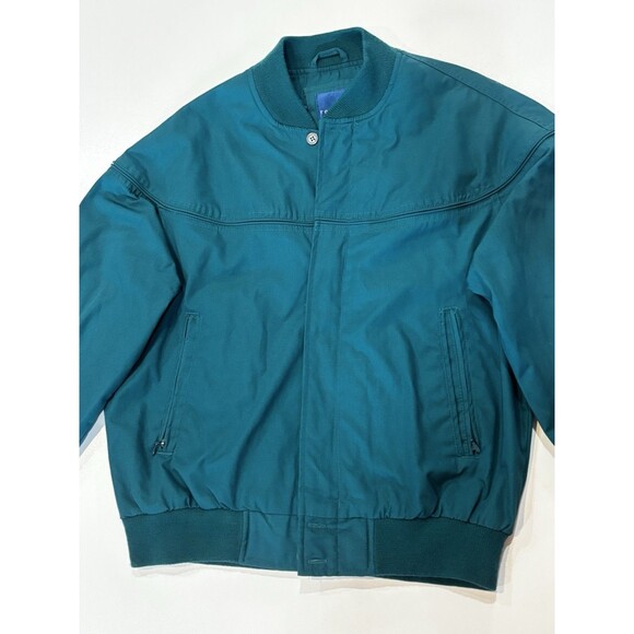 Towncraft VTG 80s 90s Teal Turquoise Full Zip Lightweight Bomber Jacket Mens M - Picture 4 of 10